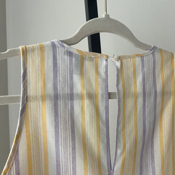 Anthropologie Drew Wide Leg Jumpsuit Pinstripe Cotton Blend - Picture 5 of 8